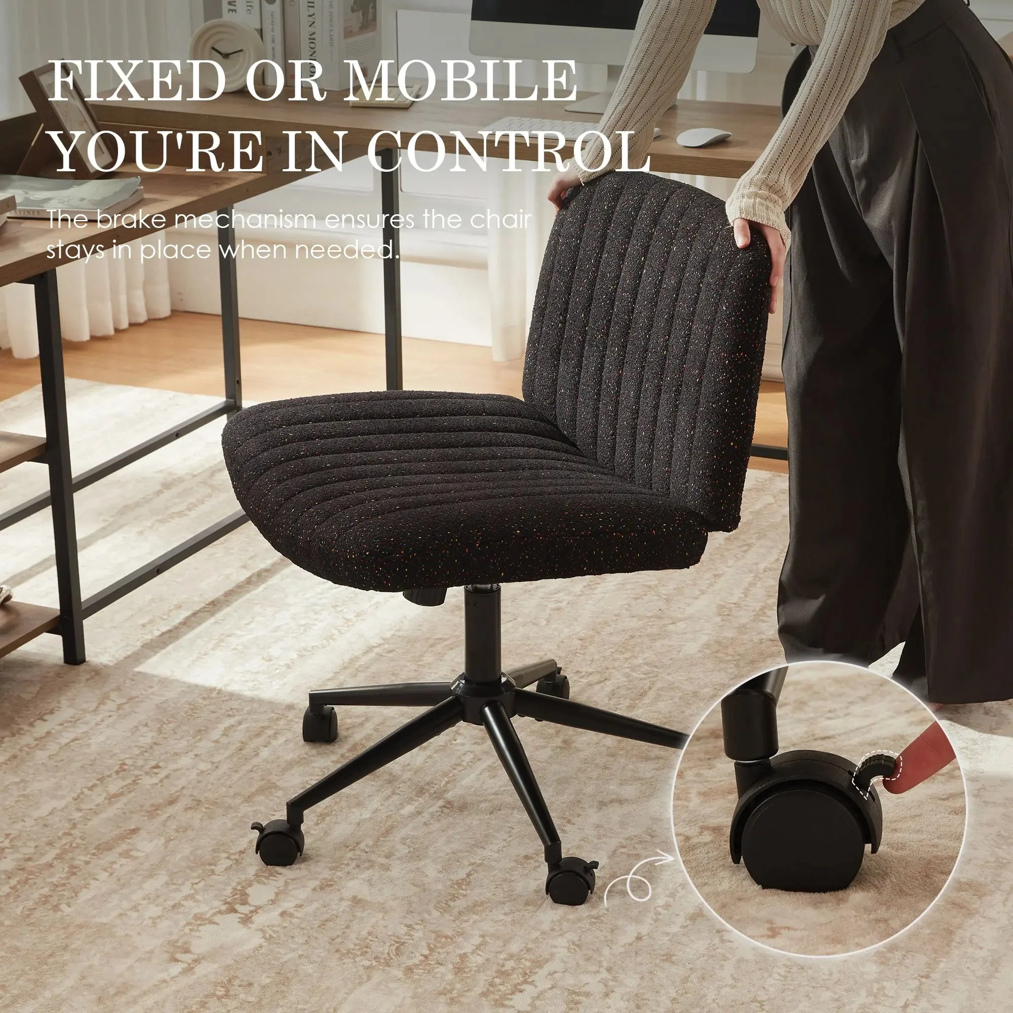 Dowinx Armless Criss Cross Chair Black QL-66H1 - Image 4