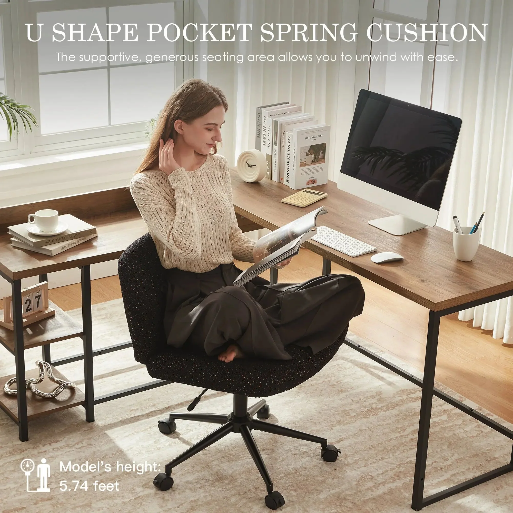 Dowinx Armless Criss Cross Chair Black QL-66H1 - Image 5