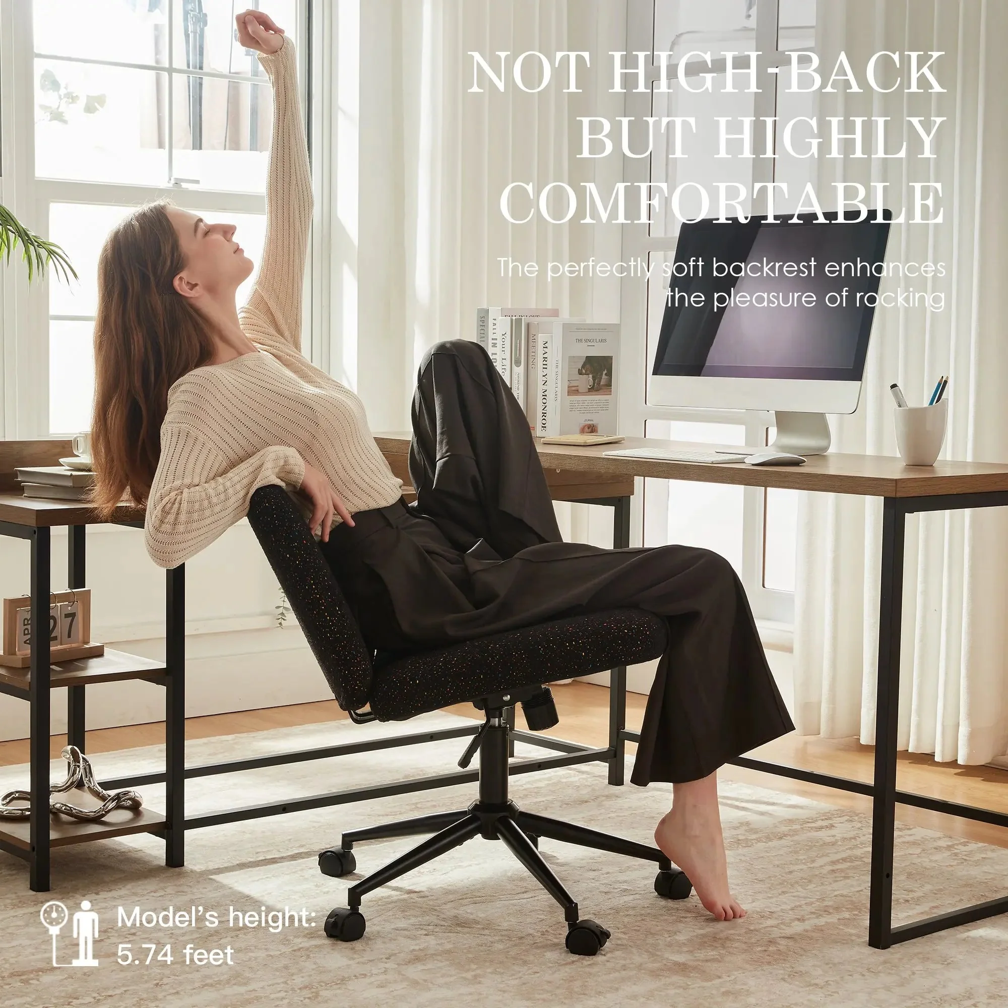 Dowinx Armless Criss Cross Chair Black QL-66H1 - Image 6