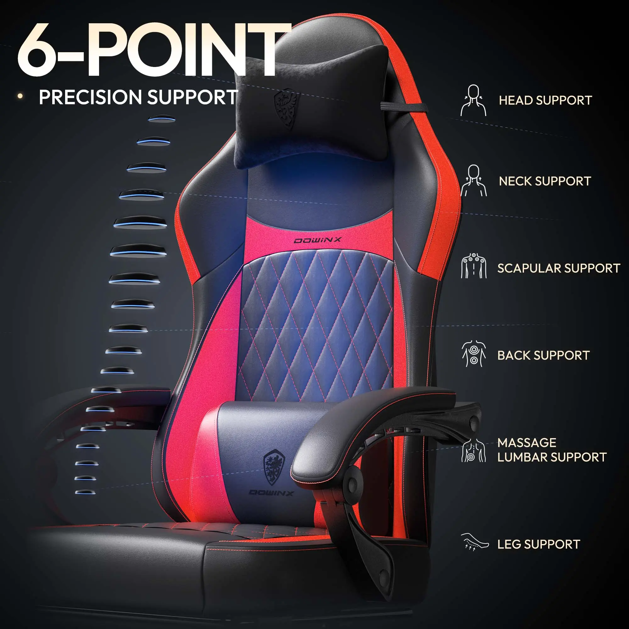 Dowinx Classic Series LS-6650A (Black-Red) - Image 4