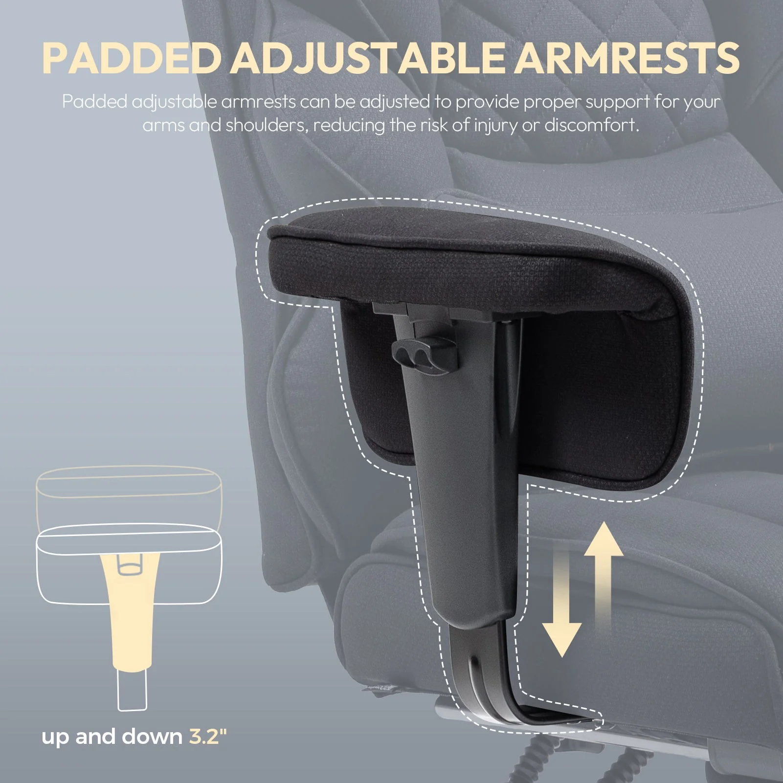 Dowinx Fabric Sofa Chair LS-66BG1B01 Black - Image 5