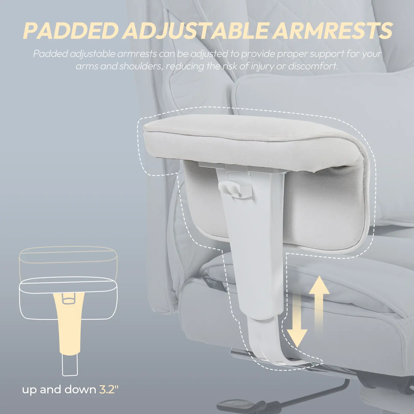 Dowinx Fabric Sofa Chair LS-66BG1B04 White - Image 4