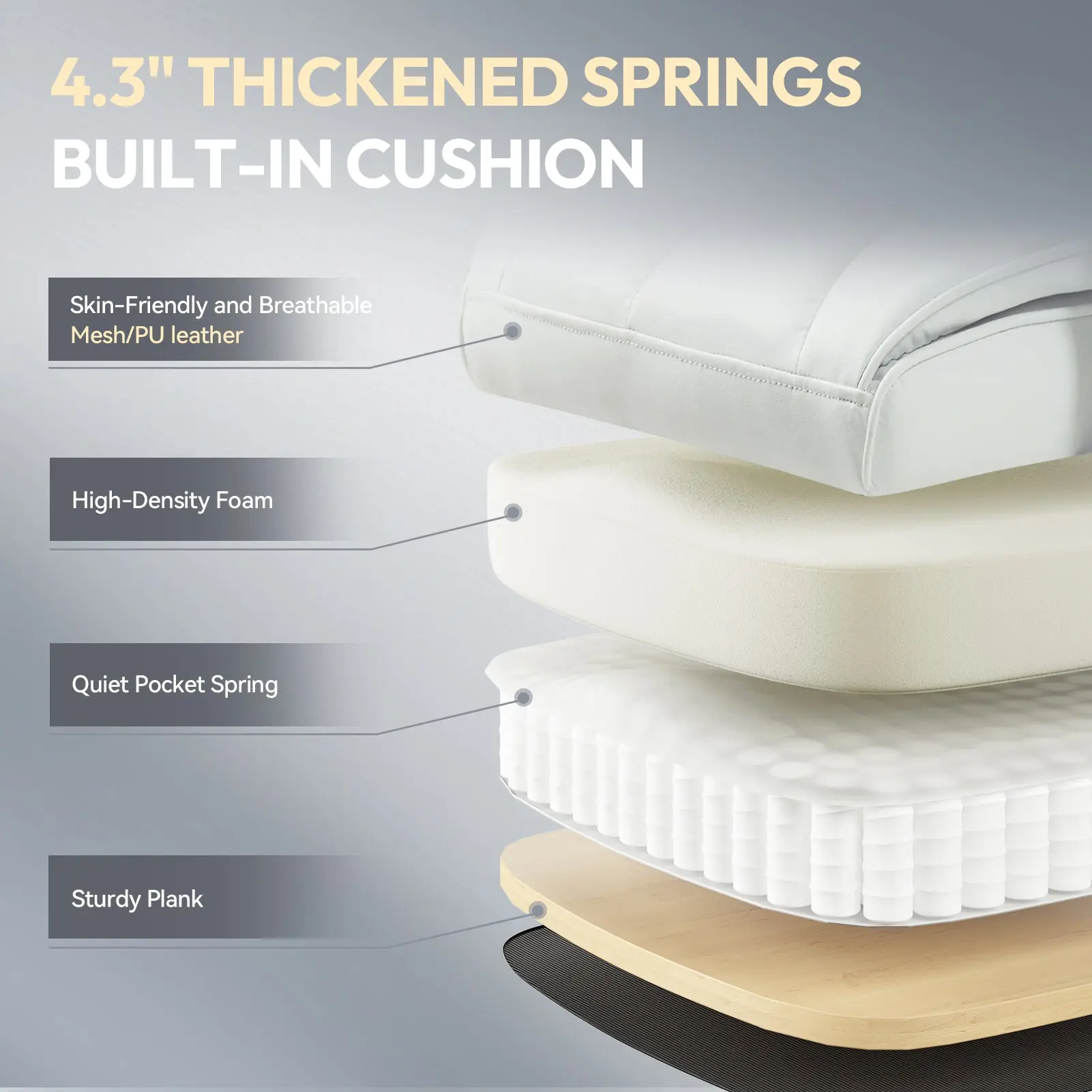 Dowinx Fabric Sofa Chair LS-66BG1B04 White - Image 5