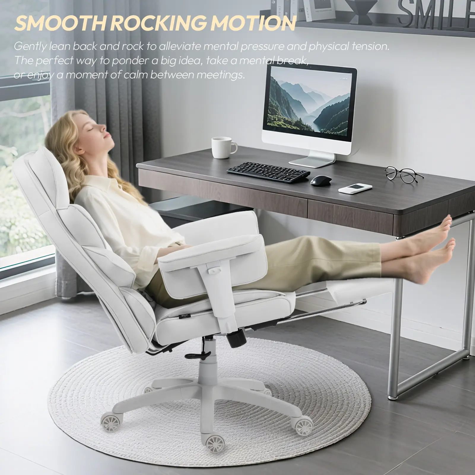 Dowinx Fabric Sofa Chair LS-66BG1B04 White - Image 6