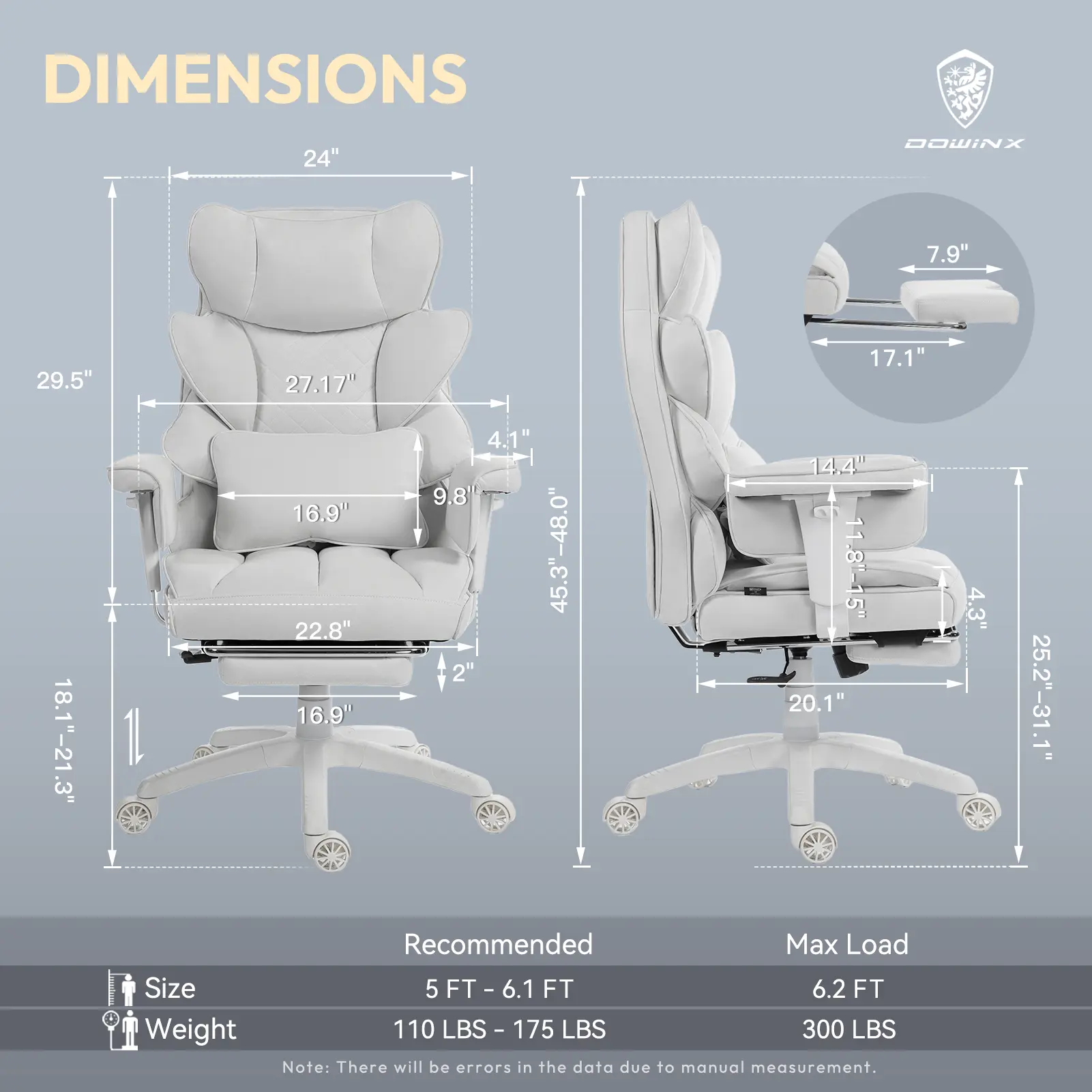 Dowinx Fabric Sofa Chair LS-66BG1B04 White - Image 8