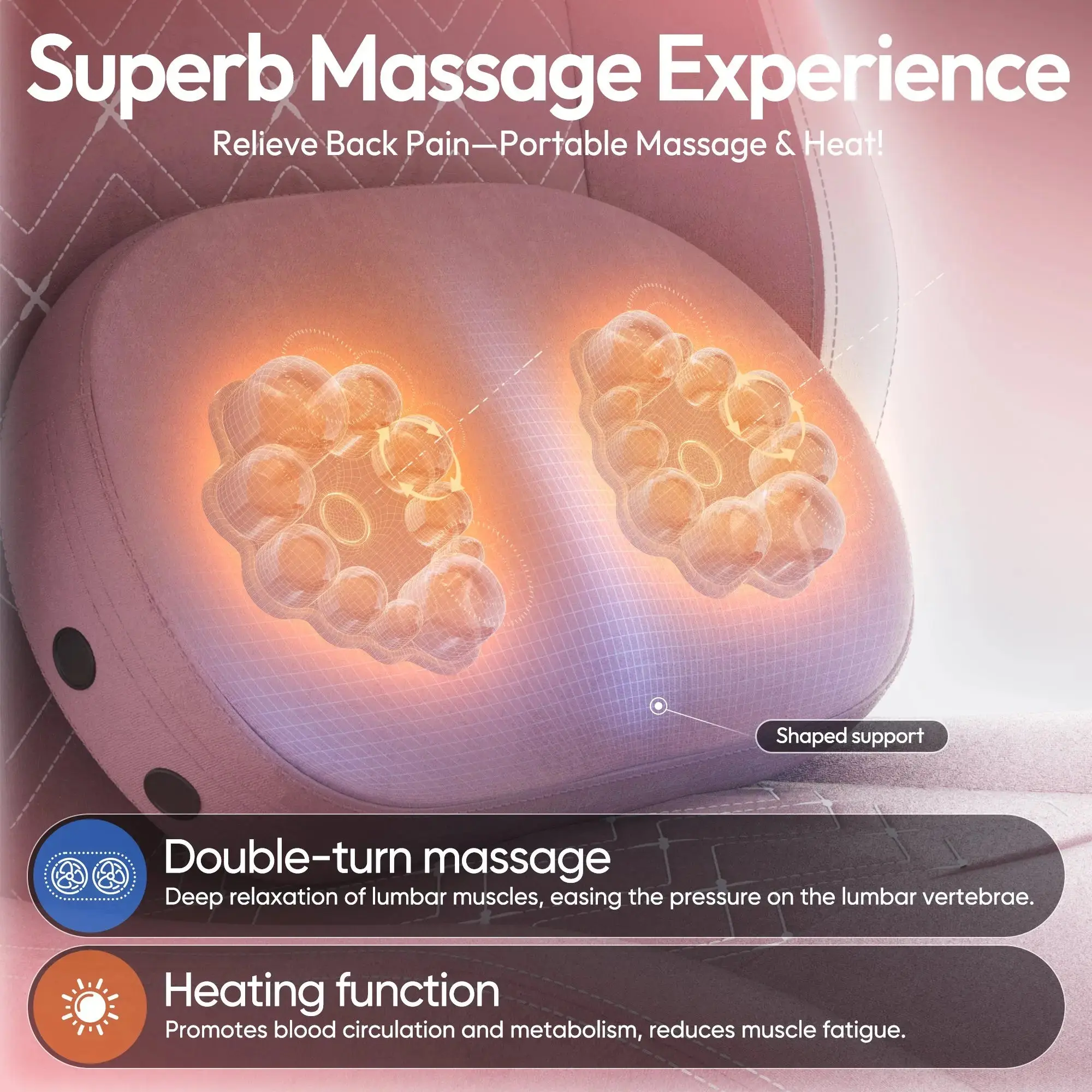 Dowinx Heated Massage MB38 Pink - Image 3