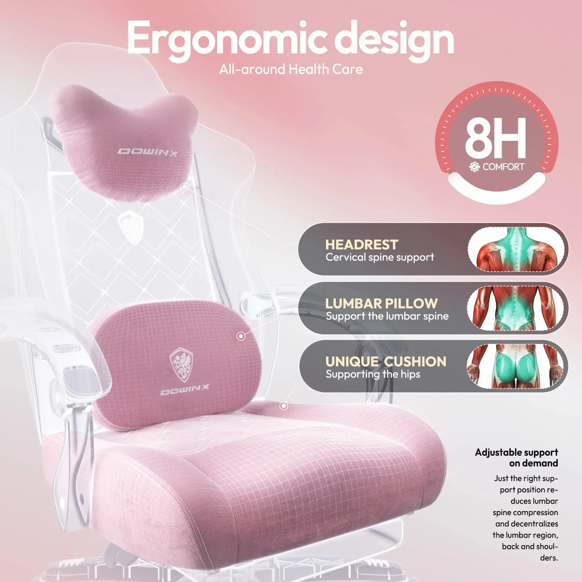 Dowinx Heated Massage MB38 Pink - Image 6