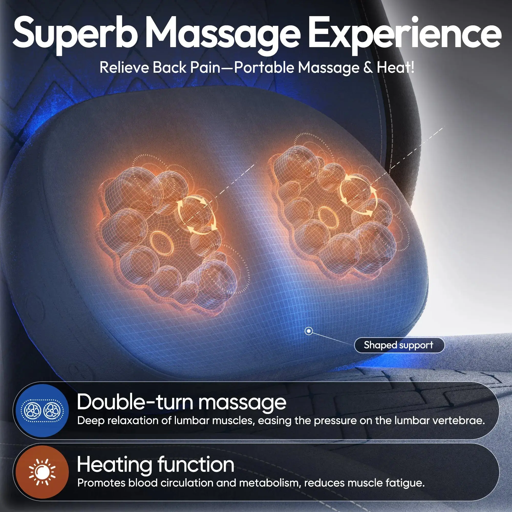 Dowinx Heated Massage MB38 Blue - Image 3
