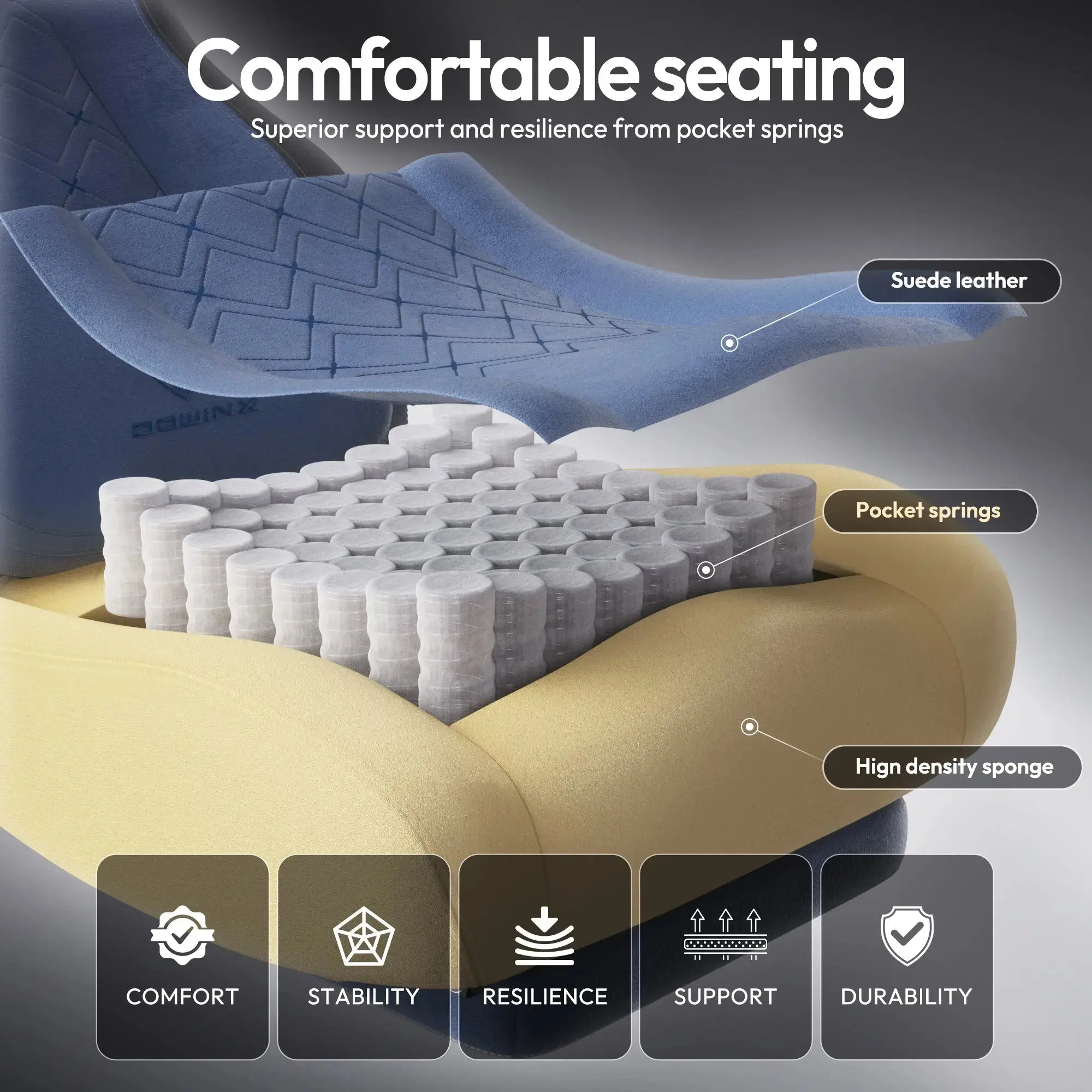 Dowinx Heated Massage MB38 Blue - Image 5