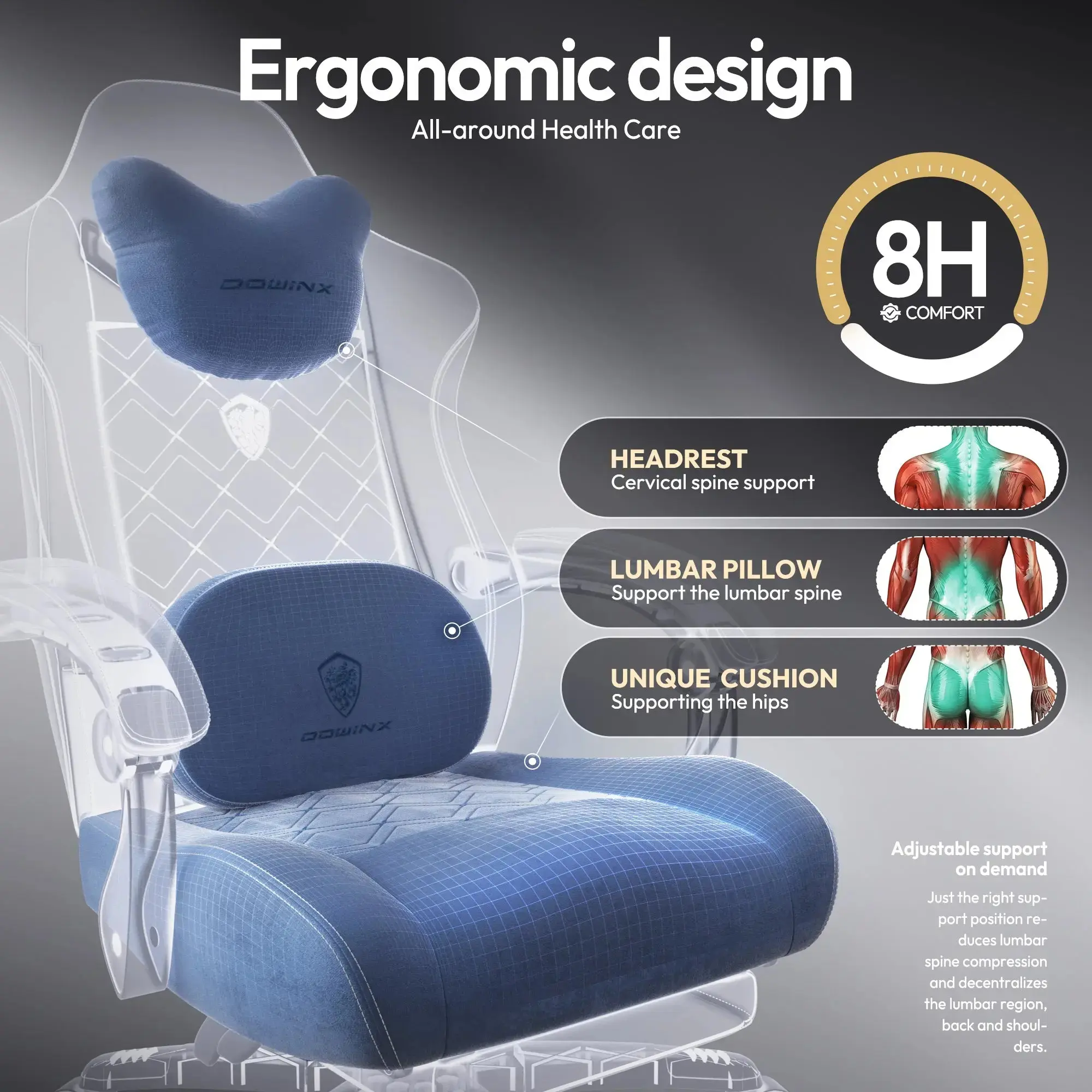 Dowinx Heated Massage MB38 Blue - Image 6