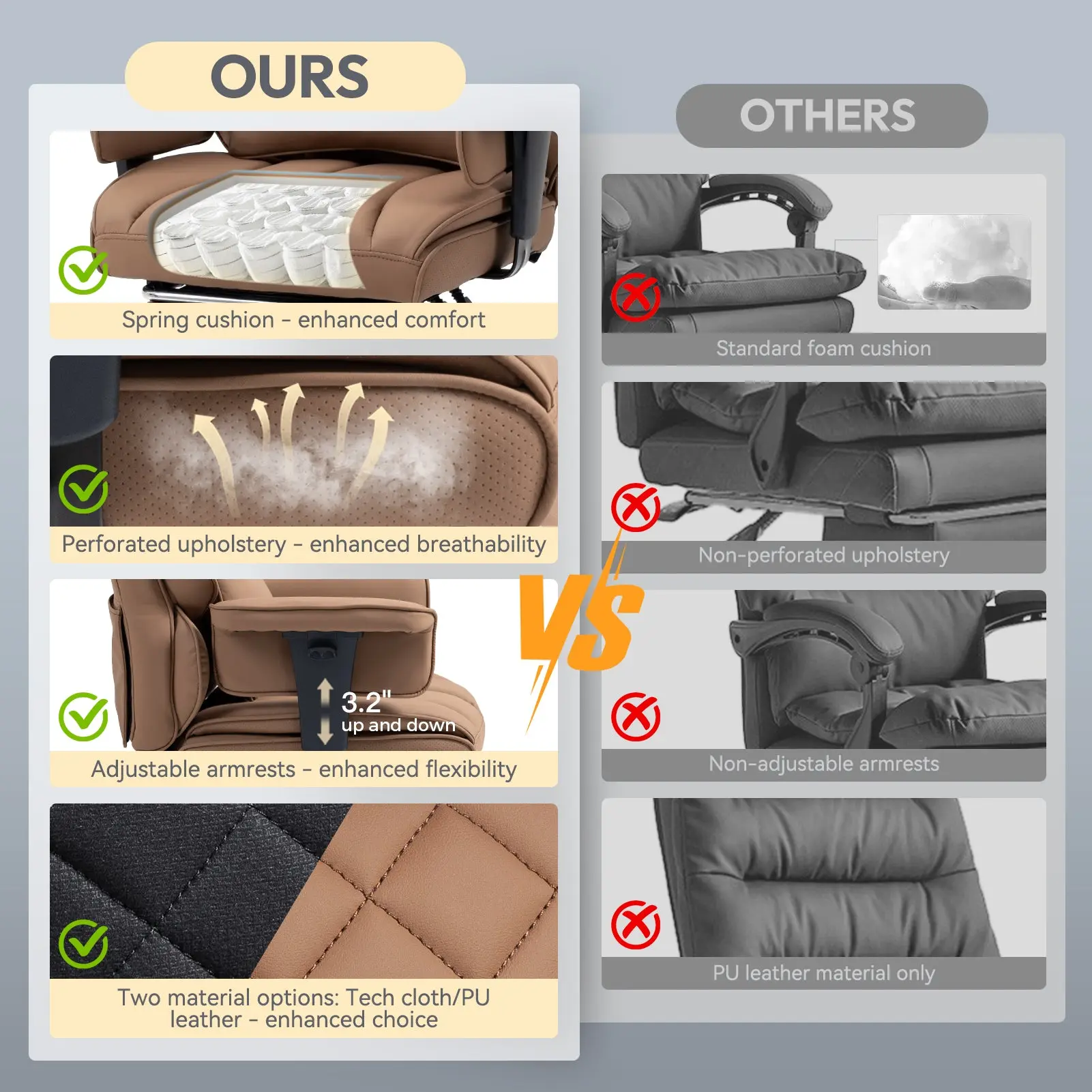 Dowinx Leather Sofa Chair LS-66BG102 Brown - Image 6