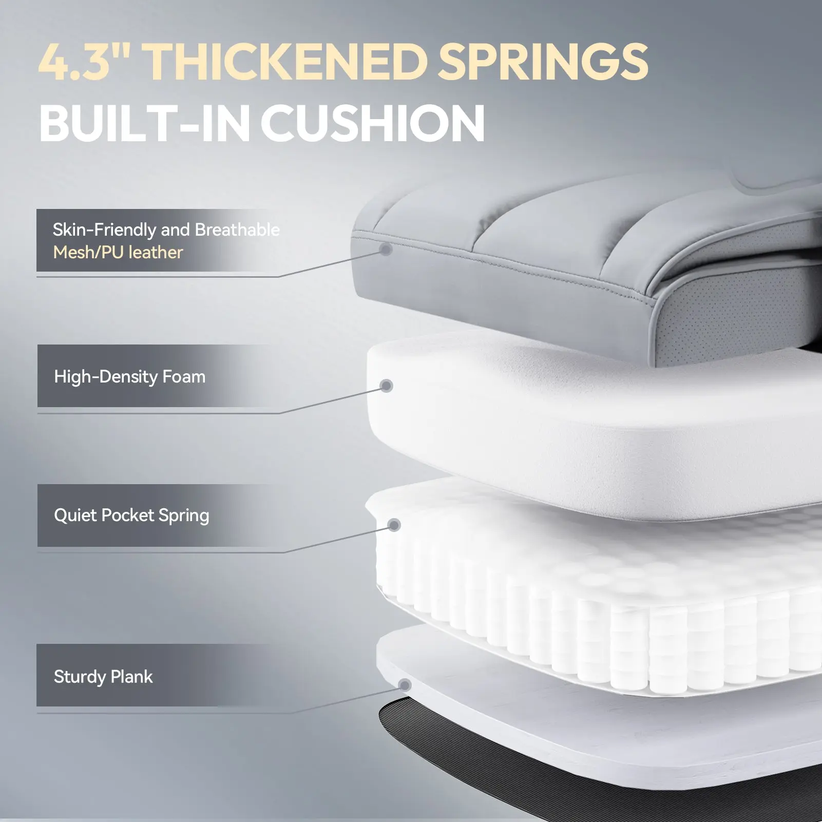 Dowinx Leather Sofa Chair LS-66BG103 Grey - Image 7