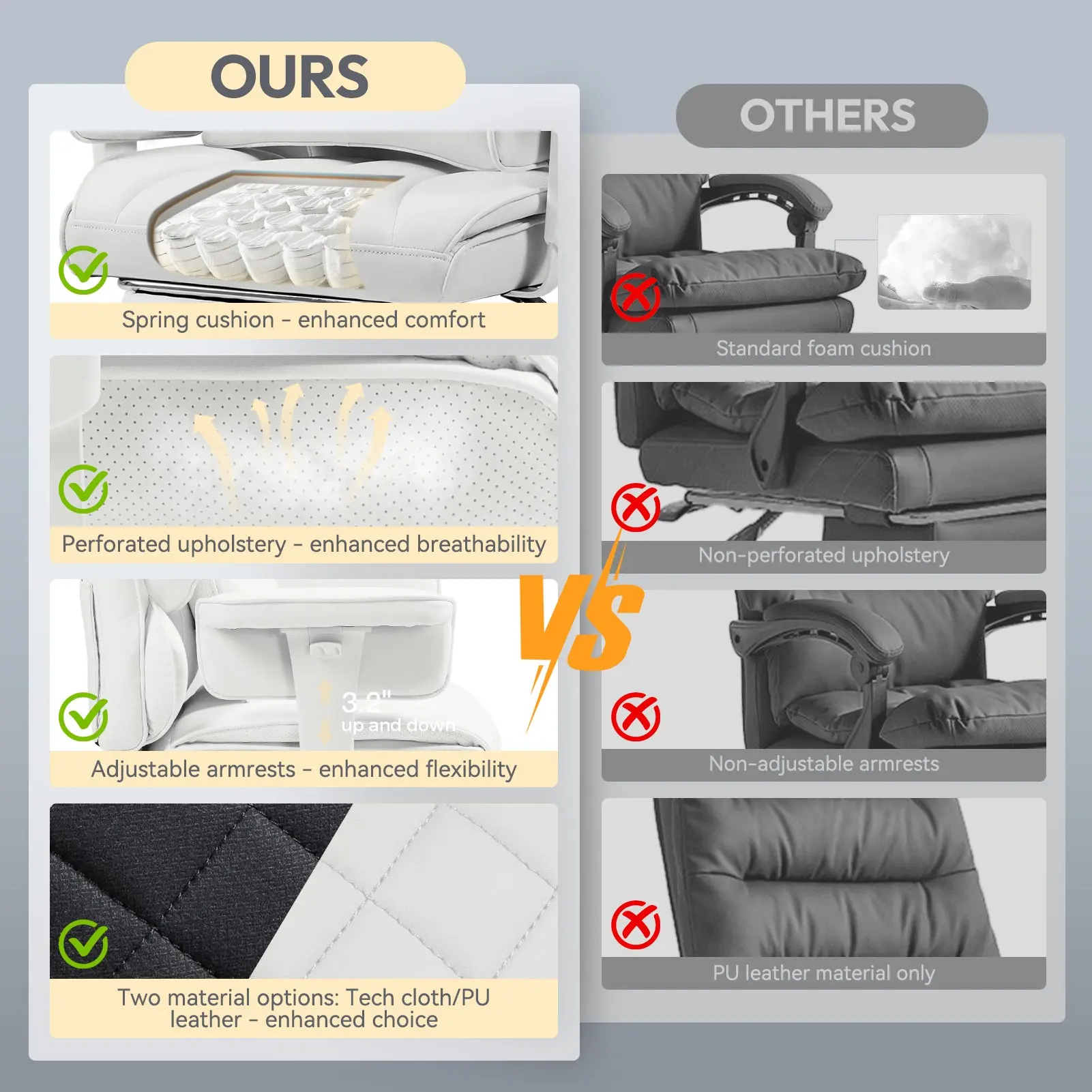 Dowinx Leather Sofa Chair LS-66BG104 White - Image 6