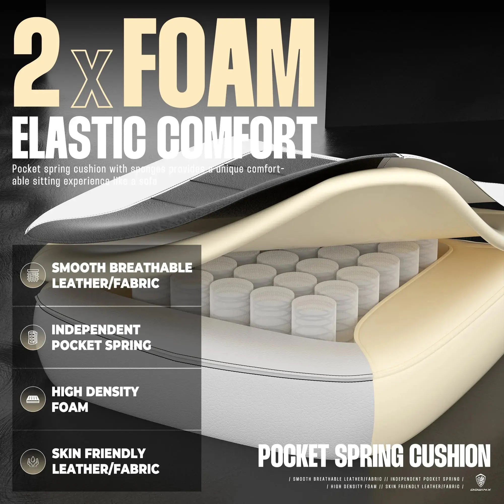 Dowinx Classic PU Leather MB30 White - Image 3