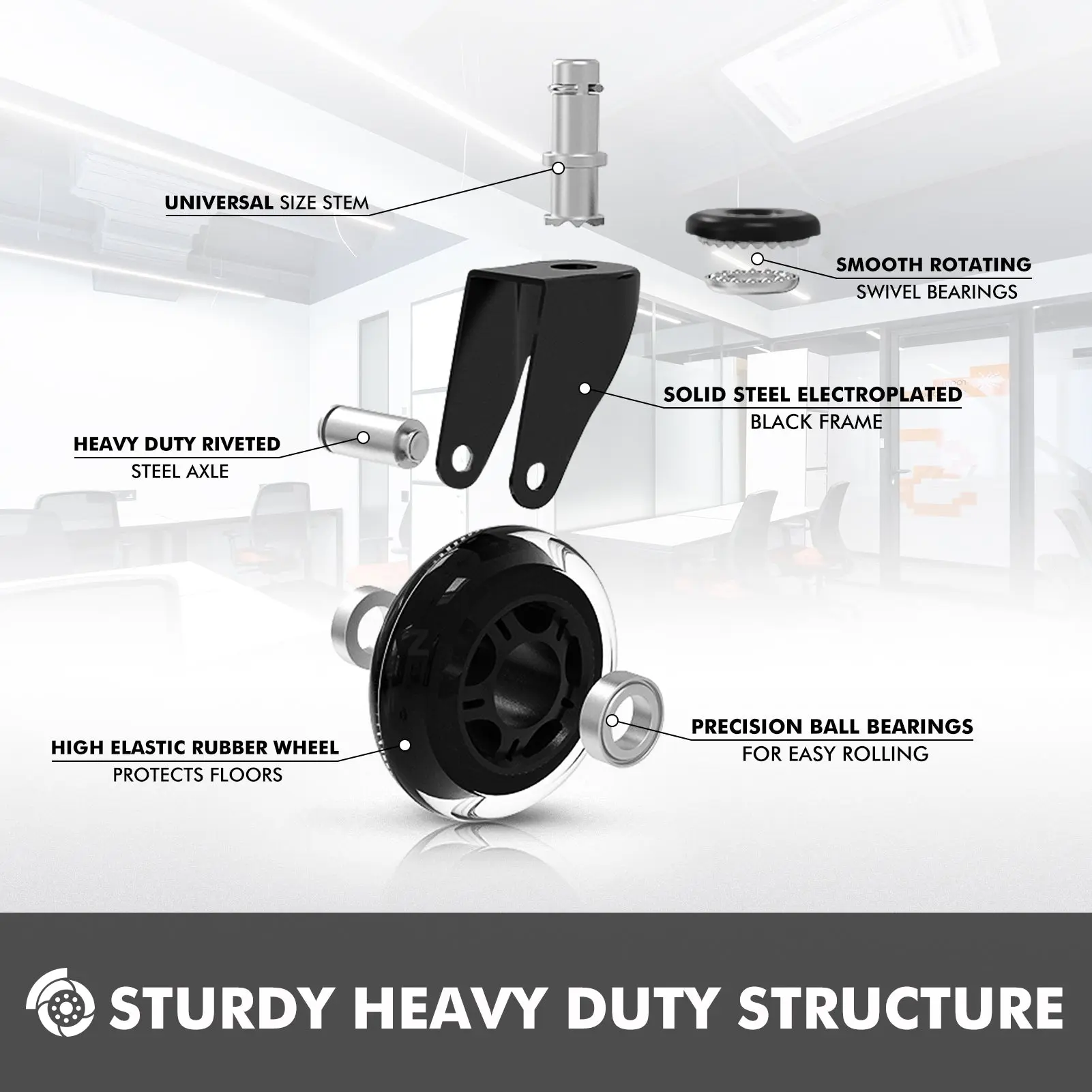 Dowinx Chair Castors （5 wheels) - Image 5