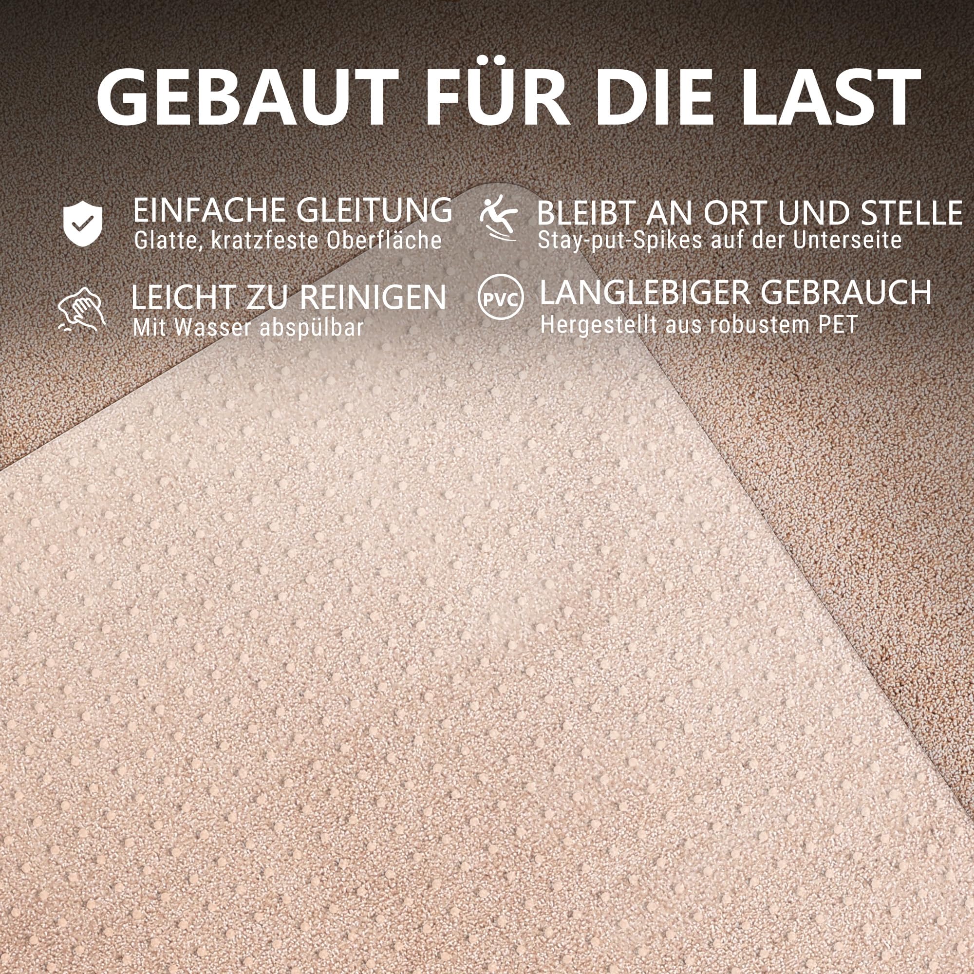 Dowinx Office Chair Mat with Spikes DDBB03 (90 x 120 cm) - Image 3