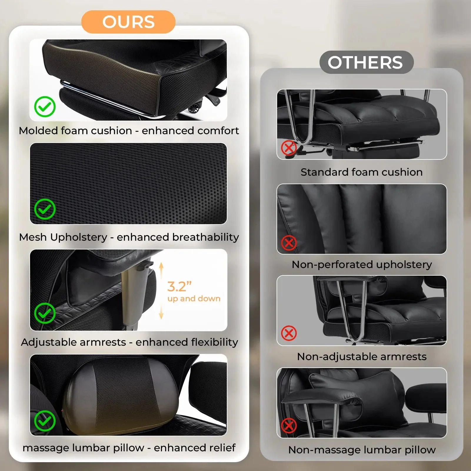 Dowinx Office Sofa Chair QL-66B3 Black - Image 6