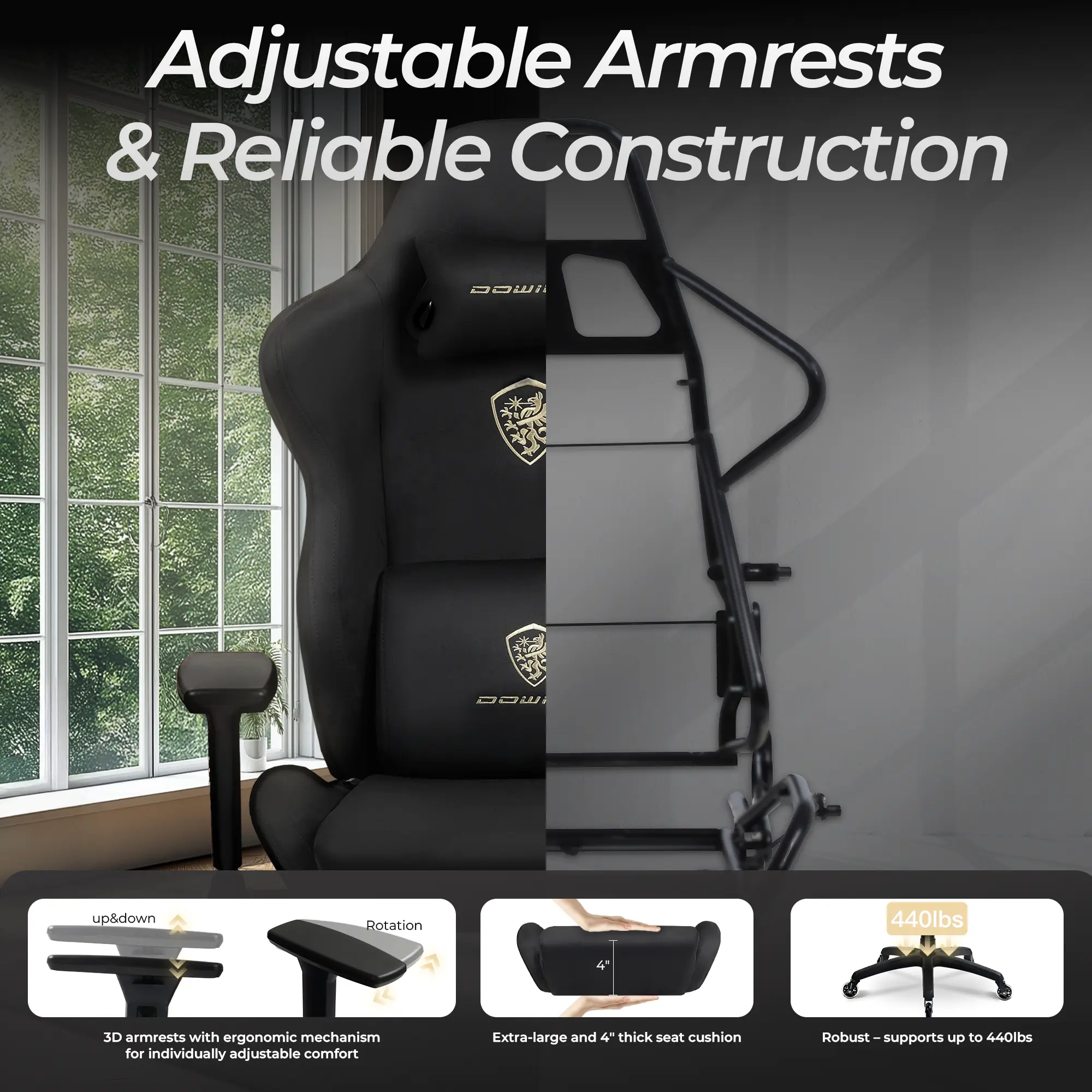 Dowinx Luxury Series Suede 66D68A Black - Image 5